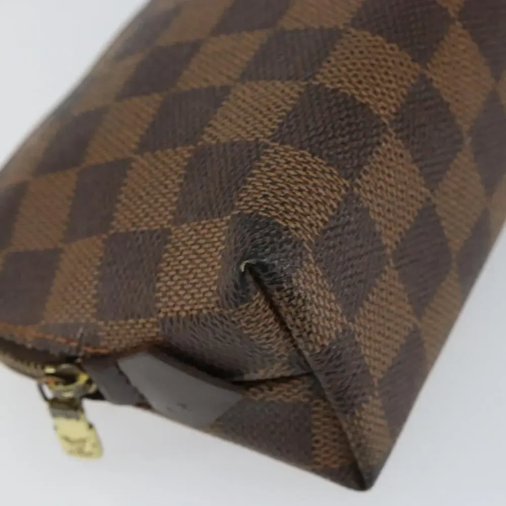Louis Vuitton Damier Ebene Pochette Cosmetic PM Pouch Brown